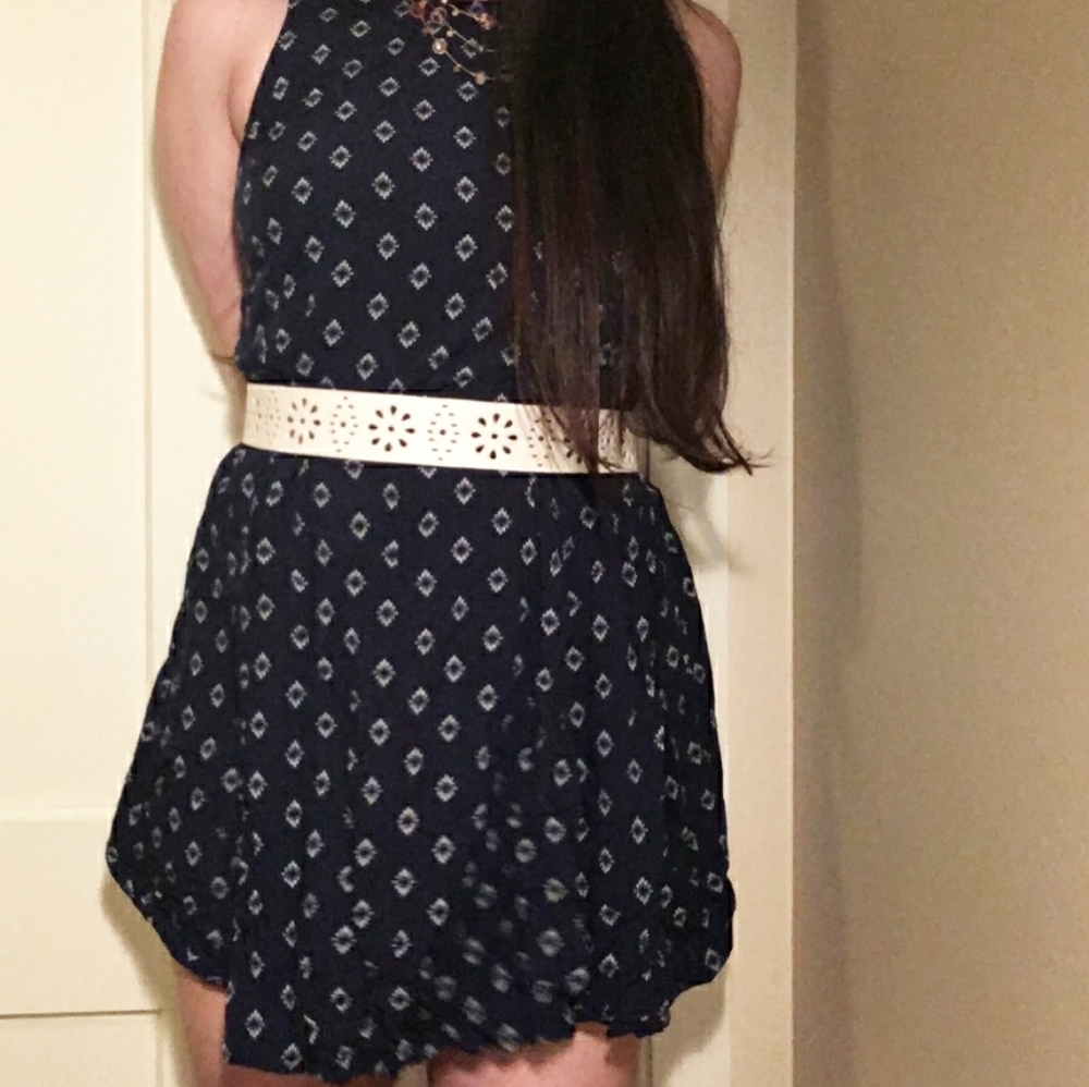 Old Navy Navy&White Ikat Print Dress